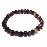 Adult Layla Green Baltic Amber Amethyst Stretch Bracelet Love Amber X
