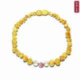 Adult Marshmallow Butterscotch Baltic Amber Pink Cats Eyes Anklet Love Amber X