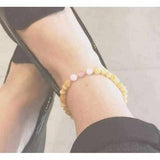 Adult Marshmallow Butterscotch Baltic Amber Pink Cats Eyes Anklet Love Amber X