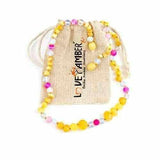 Adult Marshmallow Butterscotch Baltic Amber Pink Dragon Agate Necklace Love Amber X