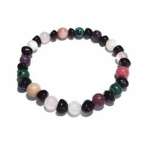 Adult Midnight Ariana Gemstones and Cherry Baltic Amber Stretch Bracelet Love Amber X