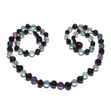 Adult Midnight Brigid Dark Cherry Polished Baltic Amber Fluorite Necklace Love Amber X