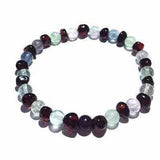Adult Midnight Brigid Dark Cherry Polished Baltic Amber Fluorite Stretch Bracelet Love Amber X