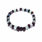 Adult Midnight Brigid Dark Cherry Polished Baltic Amber Fluorite Stretch Bracelet Love Amber X