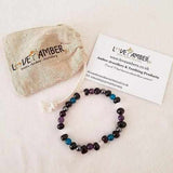 Adult Midnight Edesia Gemstones Cherry Baltic Amber Stretch Bracelet Love Amber X