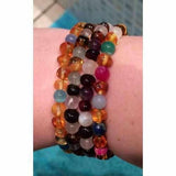 Adult Midnight Tara Moon Baltic Amber Moonstone Amethyst Rose Quartz Stretch Bracelet Love Amber X