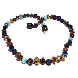 Adult Ocean Green Baltic Amber Amethyst Blue Cats Eyes Calming Anklet Love Amber X