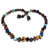 Adult Ocean Green Baltic Amber Amethyst Blue Cats Eyes Calming Anklet Love Amber X