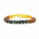 Adult Ombre Raw Rainbow Baltic Amber Stretch Bracelet Love Amber X
