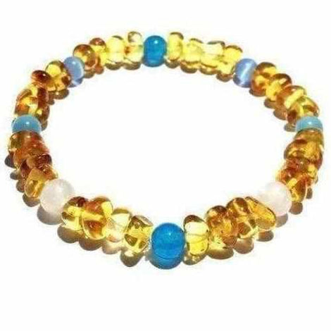 Adult Paradise Moon Honey Baltic Amber Stretch Bracelet Love Amber X