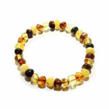 Adult Pebble Beach Mixed Baltic Amber Stretch Bracelet Love Amber X