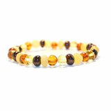Adult Pebble Beach Mixed Baltic Amber Stretch Bracelet Love Amber X