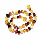 Adult Pebble Beach Polished Mixed Baltic Amber Necklace Love Amber X
