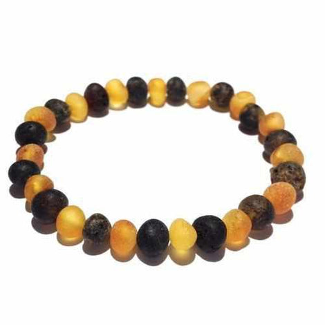 Adult Pippin Raw Green and Honey Baltic Amber Stretch Bracelet Love Amber X