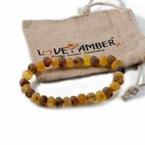 Adult Pippin Raw Green and Honey Baltic Amber Stretch Bracelet Love Amber X