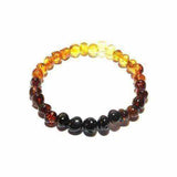 Adult Rainbow Bright Mixed Baltic Amber Stretch Bracelet Love Amber X