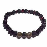 Adult Rock God Baltic Amber Labradorite Lava Volcanic Stone Stretch Bracelet Love Amber X