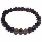 Adult Rock God Baltic Amber Labradorite Lava Volcanic Stone Stretch Bracelet Love Amber X