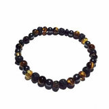 Adult Rock Star Baltic Amber Tigers Eye Hematite Lava Volcanic Stone Stretch Bracelet Love Amber X