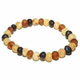 Adult Shingle Raw Mixed Baltic Amber Stretch Bracelet Love Amber X