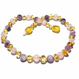 Adult Tara Honey Baltic Amber Amethyst Purple Rose Quartz Anklet Love Amber X