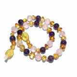 Adult Tara Honey Baltic Amber Amethyst Purple Rose Quartz Anklet Love Amber X