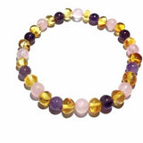 Adult Tara Honey Baltic Amber Gemstone Stretch Bracelet Love Amber X