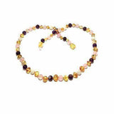 Adult Tara Moon Baltic Amber Moonstone Amethyst Rose Quartz Anklet Love Amber X