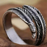 Angel Feather 925 Sterling Silver Wrap Ring | Vintage Style Genuine | Memorial Death Bereavement Love Amber X Ltd Baltic Amber Jewellery and Silicone Teething Necklaces