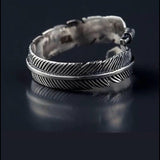 Angel Feather 925 Sterling Silver Wrap Ring | Vintage Style Genuine | Memorial Death Bereavement Love Amber X Ltd Baltic Amber Jewellery and Silicone Teething Necklaces