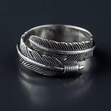 Angel Feather 925 Sterling Silver Wrap Plume Ring | Vintage Style Genuine | Memorial Death Bereavement Love Amber X Ltd Baltic Amber Jewellery and Silicone Teething Necklaces