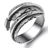 Angel Feather 925 Sterling Silver Wrap Plume Ring | Vintage Style Genuine | Memorial Death Bereavement Love Amber X Ltd Baltic Amber Jewellery and Silicone Teething Necklaces