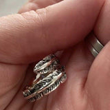 Angel Feather 925 Sterling Silver Wrap Plume Ring | Vintage Style Genuine | Memorial Death Bereavement Love Amber X Ltd Baltic Amber Jewellery and Silicone Teething Necklaces