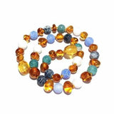 Boy Girl Atlantis Blue White Agate Honey Baltic Amber Necklace Love Amber X