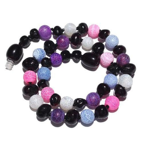 Child All Sorts Cherry Baltic Amber Pink Purple Blue Dragon Agate Necklace Love Amber X
