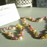 Child Amelie Pink Purple Agate Honey Baltic Amber Anklet Bracelet Love Amber X