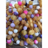 Child Amelie Pink Purple Agate Honey Baltic Amber Anklet Bracelet Love Amber X