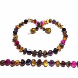 Child Anna Green Baltic Amber Amethyst Purple Pink Agate Necklace Love Amber X