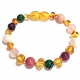 Child Ariana Gemstones and Honey Baltic Amber Anklet Bracelet Love Amber X