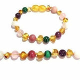 Child Ariana Gemstones and Honey Baltic Amber Anklet Bracelet Love Amber X