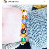 Child Atlantis Blue White Dragon Agate & Honey Baltic Amber Anklet Bracelet Love Amber X