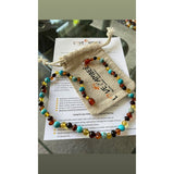 Child Autumn Rain Jasper and Rainbow Mixed Baltic Amber Necklace Love Amber X