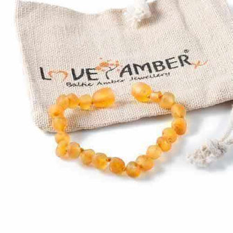 Child Bees Knees Raw Honey Baltic Amber Anklet Bracelet Love Amber X