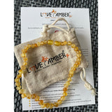 Child Bees Knees Raw Honey Baltic Amber Necklace Love Amber X