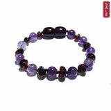 Child Blackberry Amethyst and Dark Cherry Baltic Amber Anklet Bracelet Love Amber X