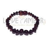 Child Blackforest Polished Dark Cherry Baltic Amber Anklet Bracelet Love Amber X