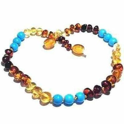 Child Boho Rainbow Mixed Baltic Amber Necklace Love Amber X
