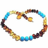 Child Boho Rainbow Mixed Baltic Amber Necklace Love Amber X