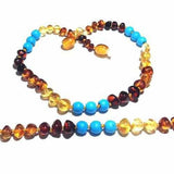 Child Boho Rainbow Mixed Baltic Amber Necklace Love Amber X