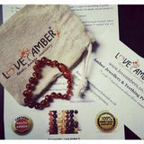 Child Brandy Snap Cognac Baltic Amber Anklet Bracelet Love Amber X